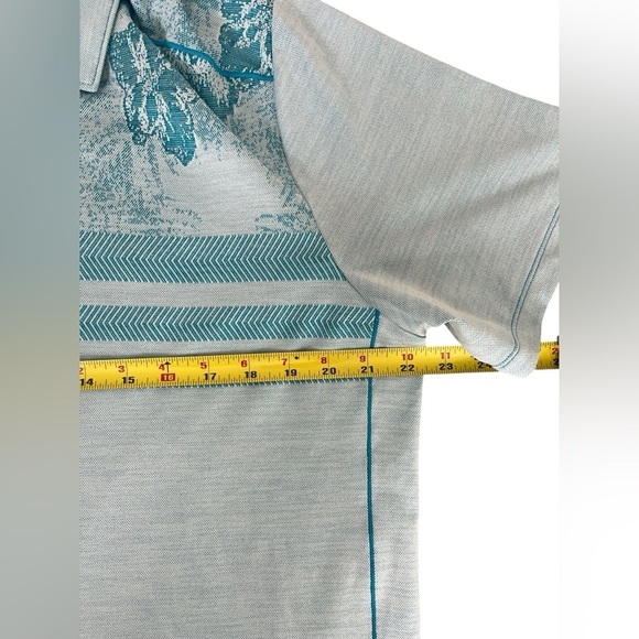 Men's Tommy Bahama Hibiscus Horizon Turquoise Polo Size Medium - Picture 4 of 4
